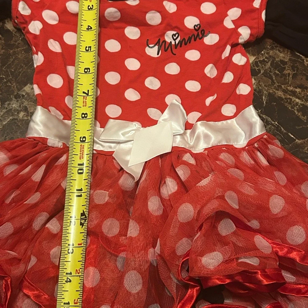Disney Long sleeve Red Polka Dot Kids Minnie Mouse Dress - size 24 months - Picture 7 of 8